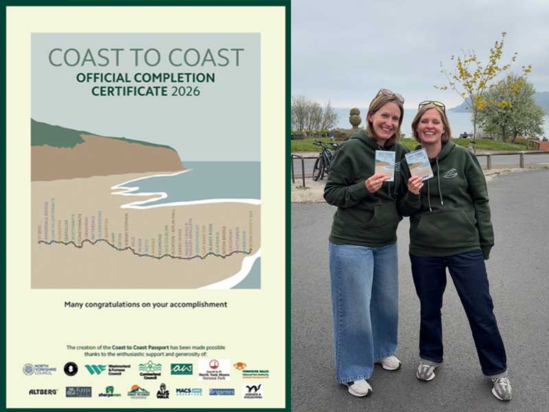 Coast to Coast walkers with their completion certificate